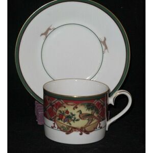 Noritake The Hunt Teacup Cup and Saucer‎ Set Pheasant Rabbit Dog